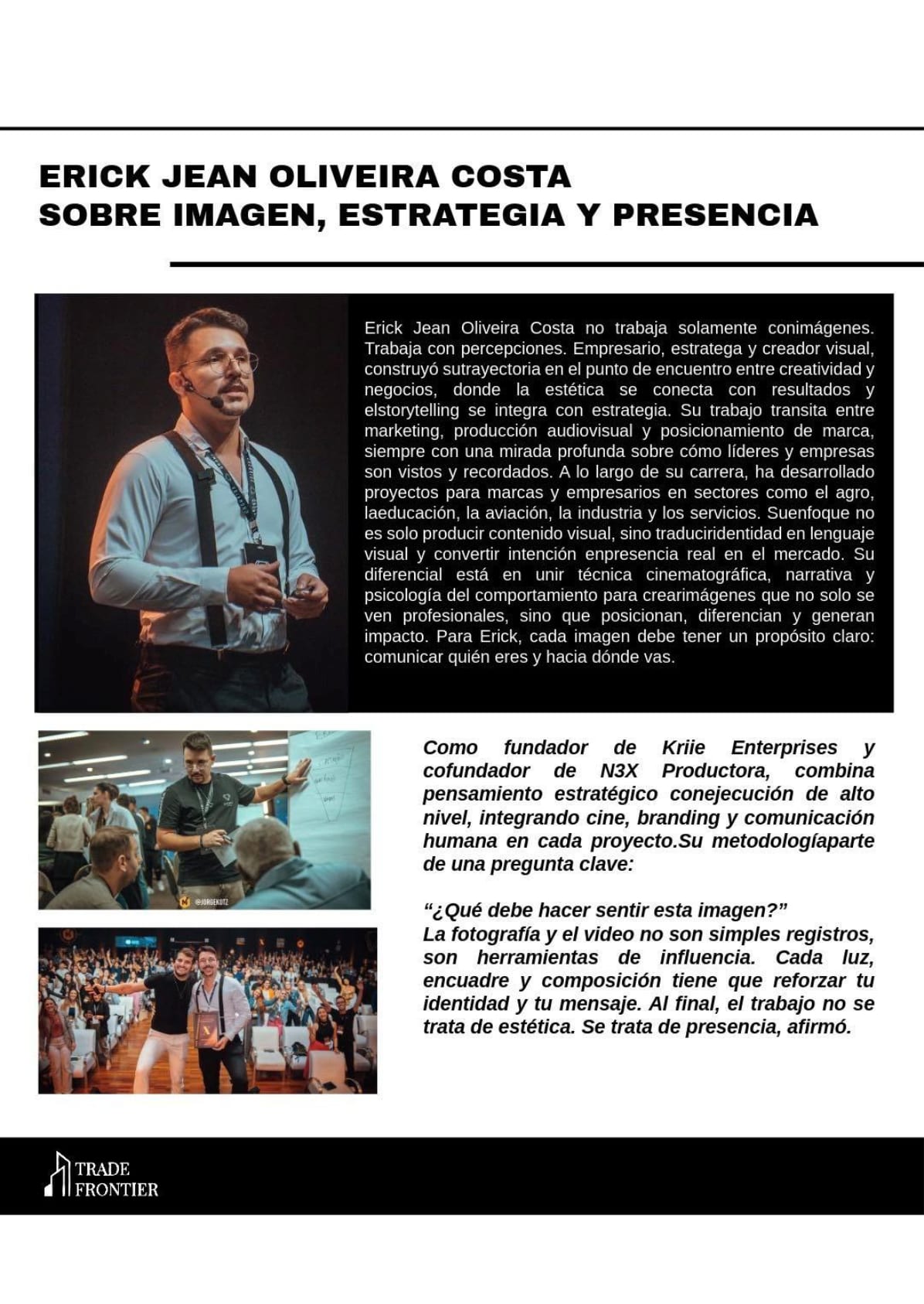 Erick Jean Oliveira Costa en escenario